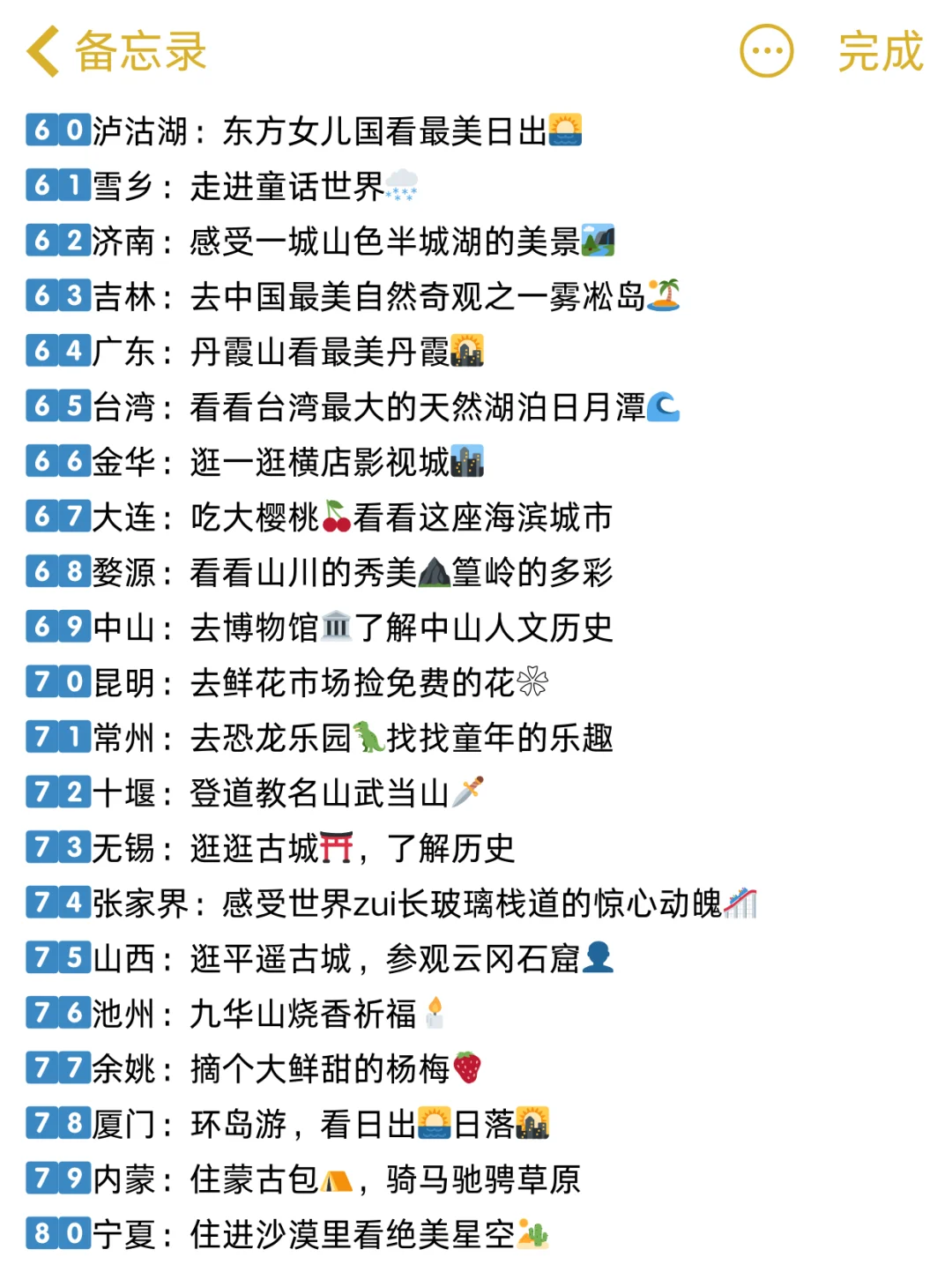 人生旅行清单📄目标打卡100个地方!!