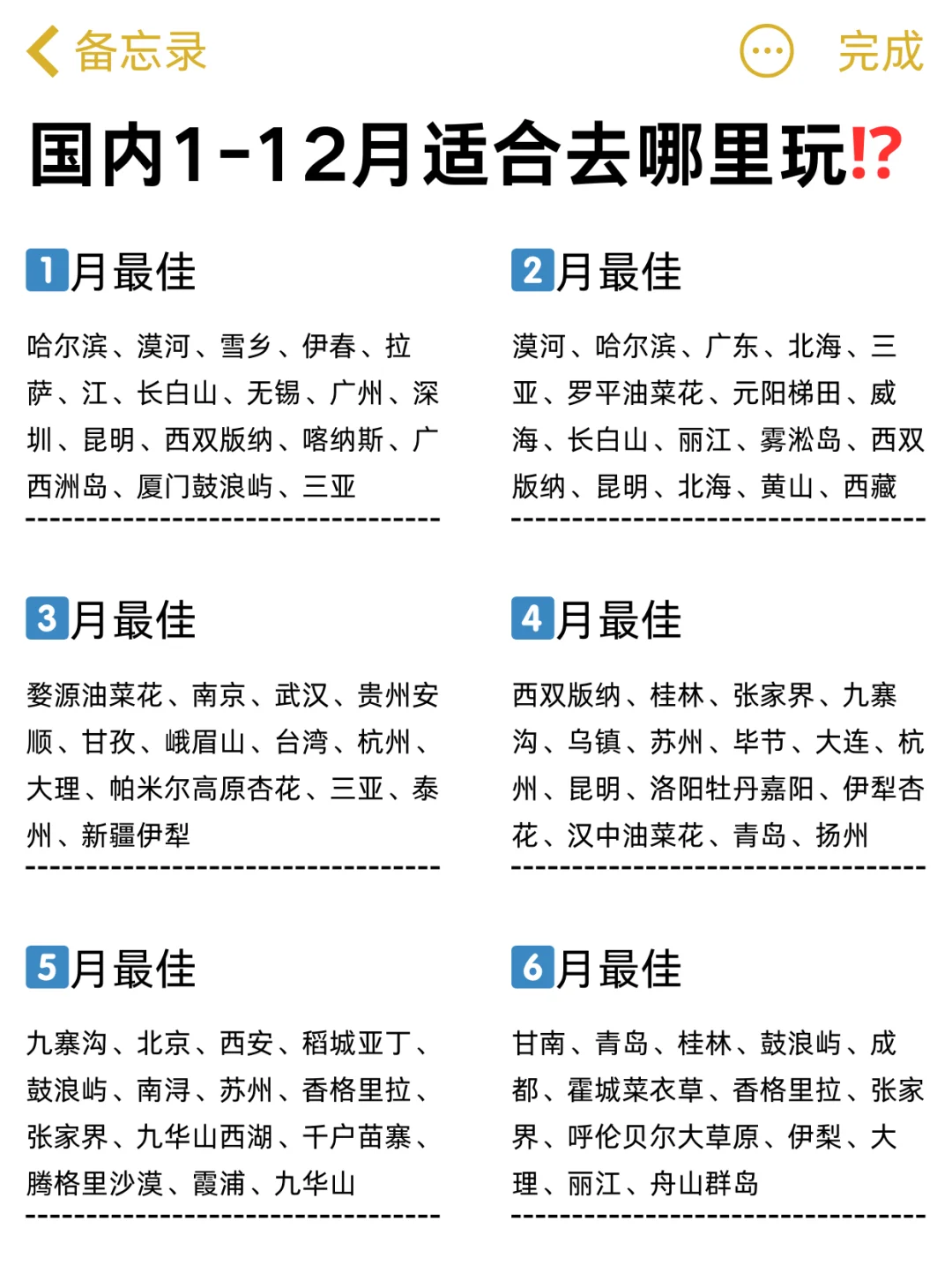 人生旅行清单📄目标打卡100个地方!!