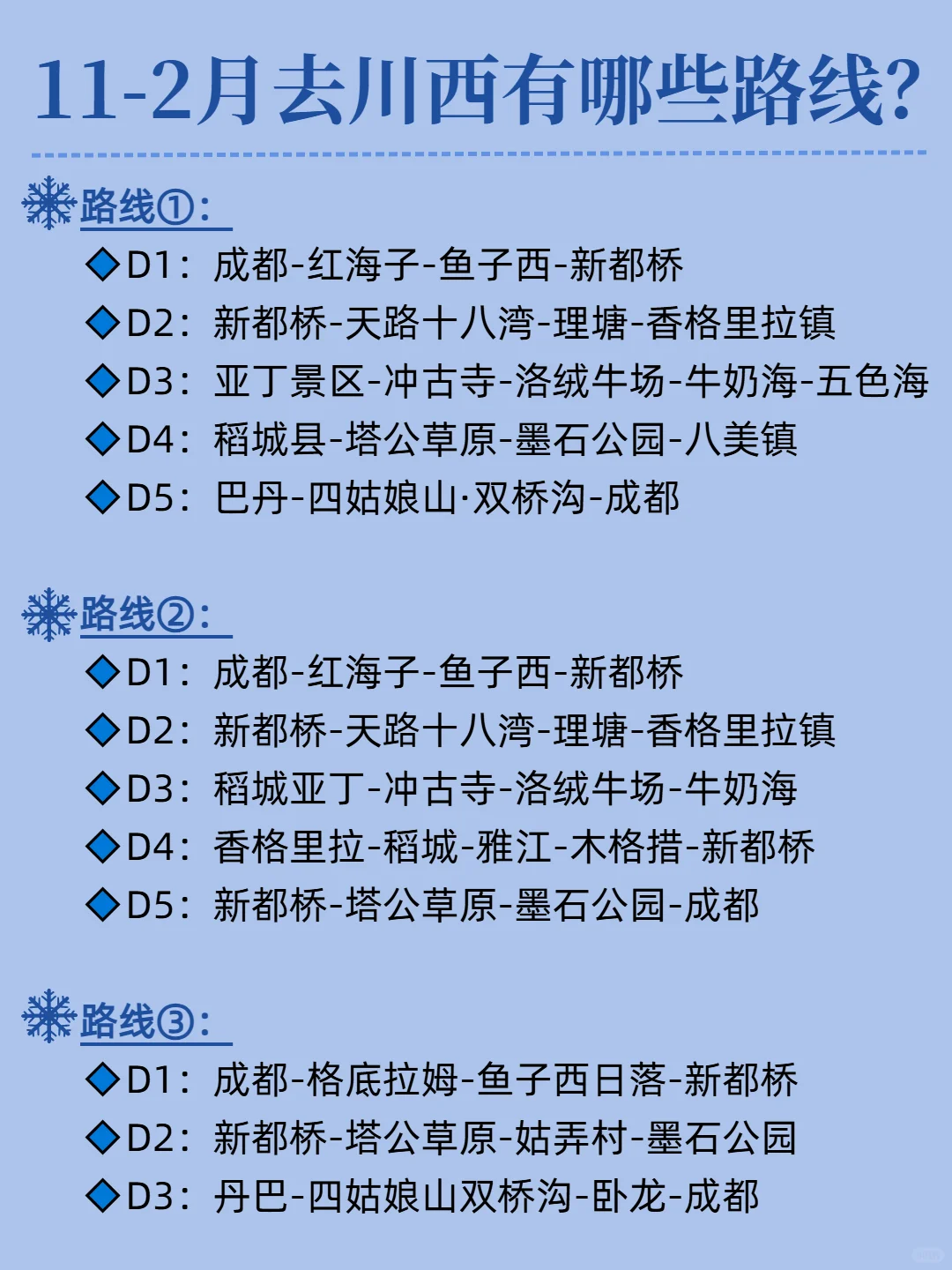 川西11-2月赏雪必去的12个景点📍附路线
