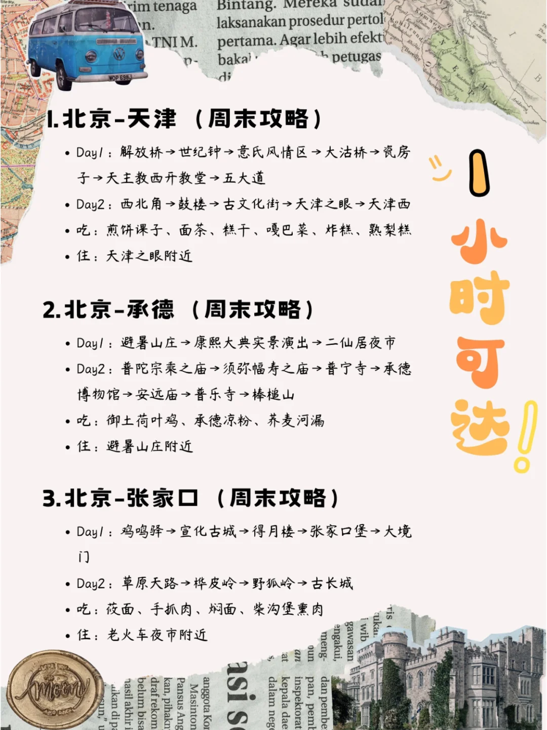 北京出发🚄高铁1-3小时可达(plus版)💯