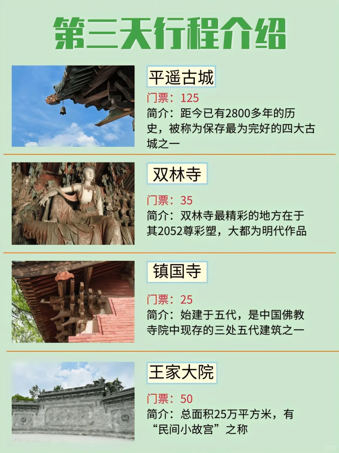 山西旅游景点推荐，大同一日游包车