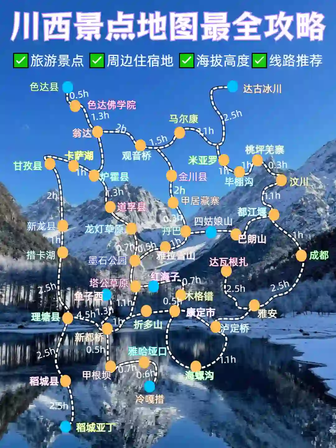 终于有人把川西景点地图画清楚了！赶快收藏