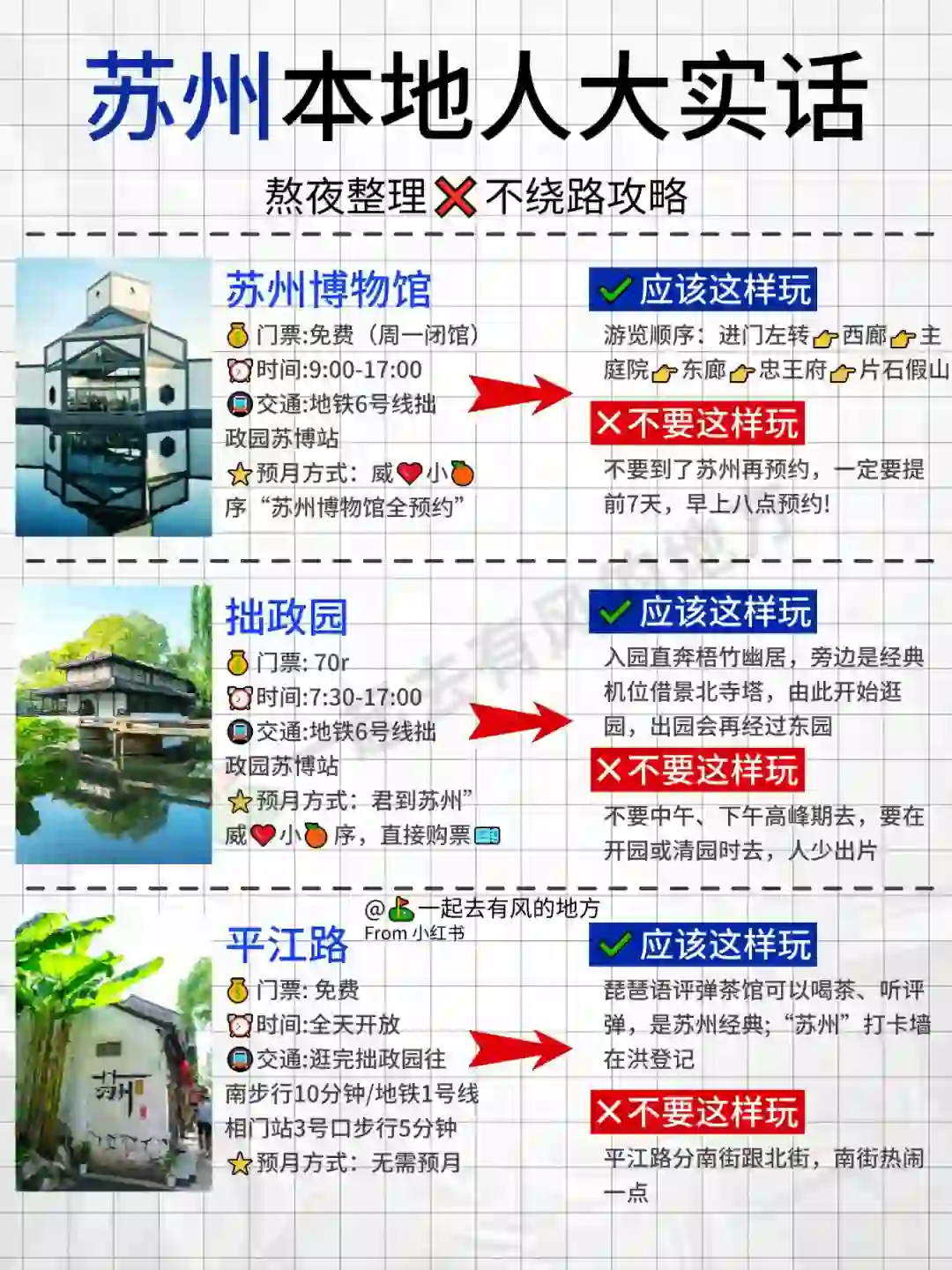 刚从苏州回来，花5h整理的超全攻略，速抄❗