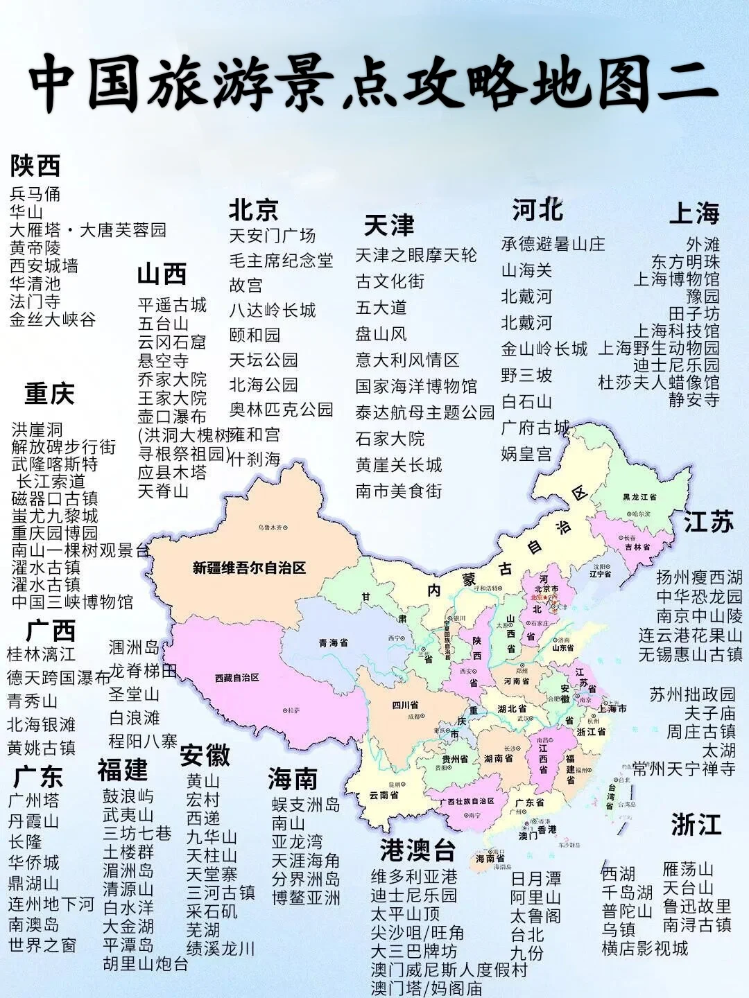 中国旅游景点攻略地图