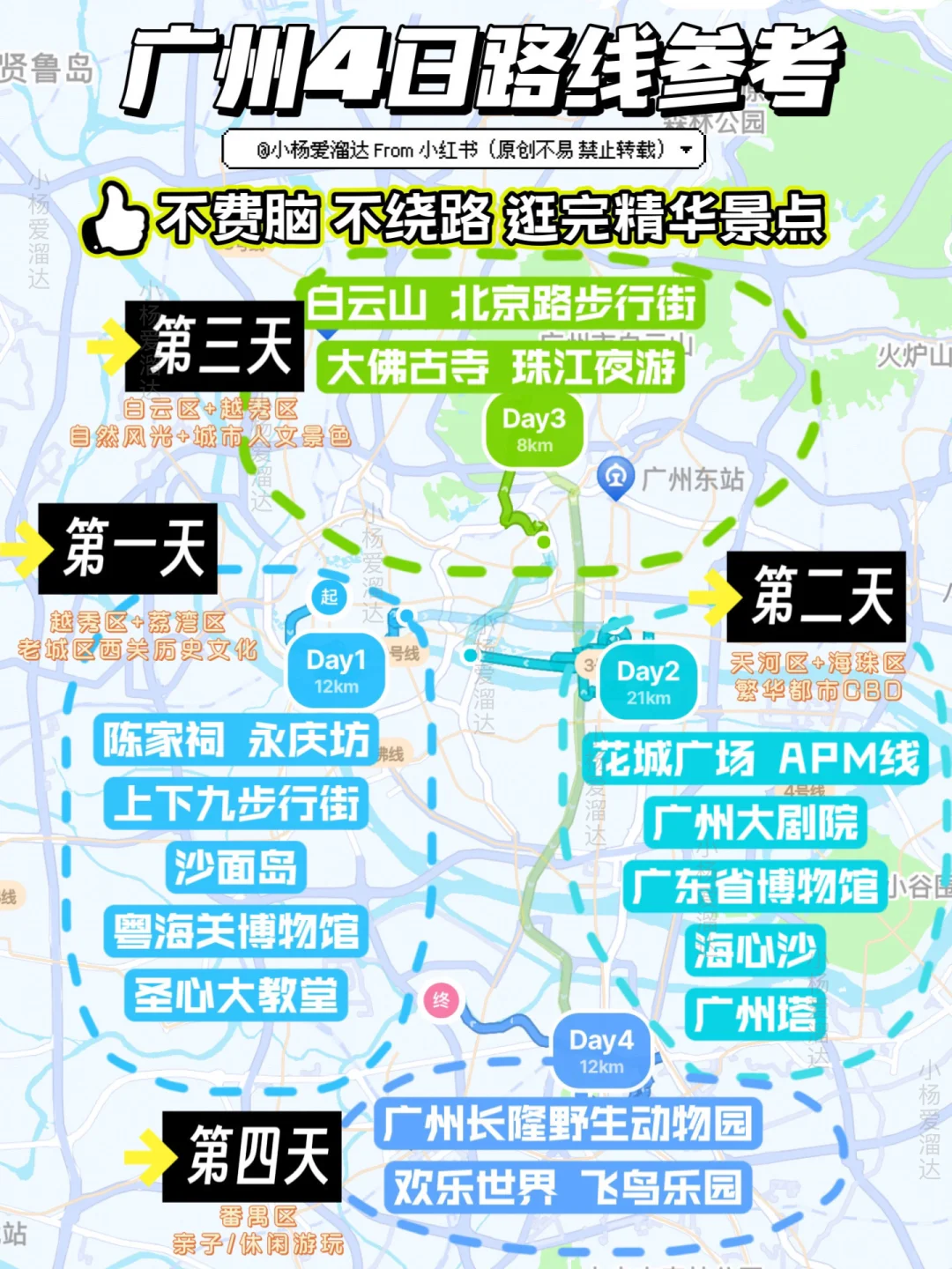 广州旅游攻略｜一张图秒懂广州景点(附路线)