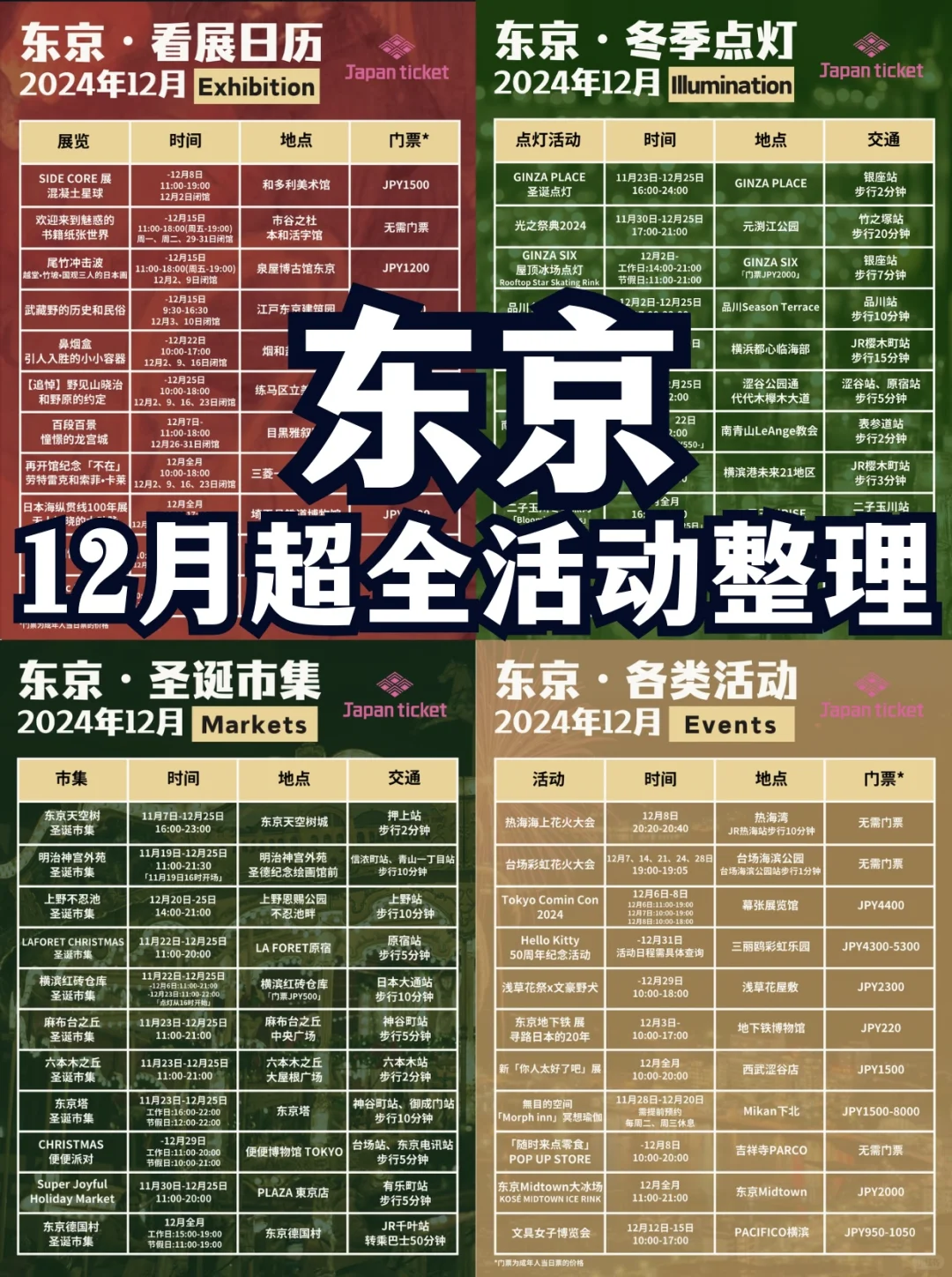 东京旅游攻略|12月看展&冬季点灯&市集活动