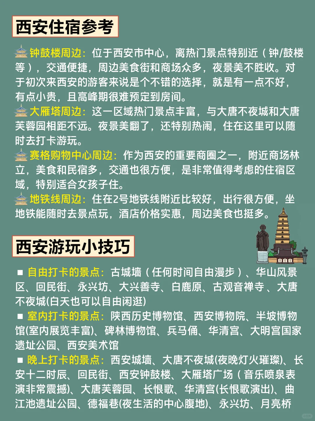 12-2月西安旅游攻略|3天2晚不绕路😊码住