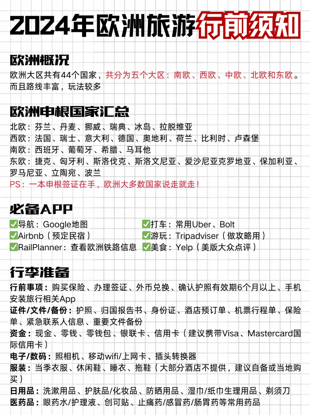 一张图说清❗第一次欧洲游去哪玩（超全的）