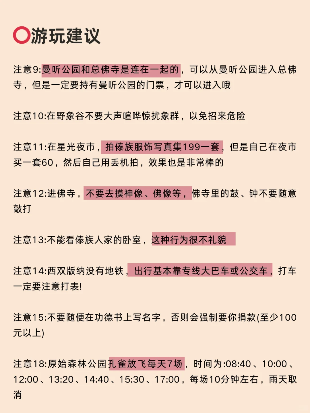 第一次去版纳不绕路攻略