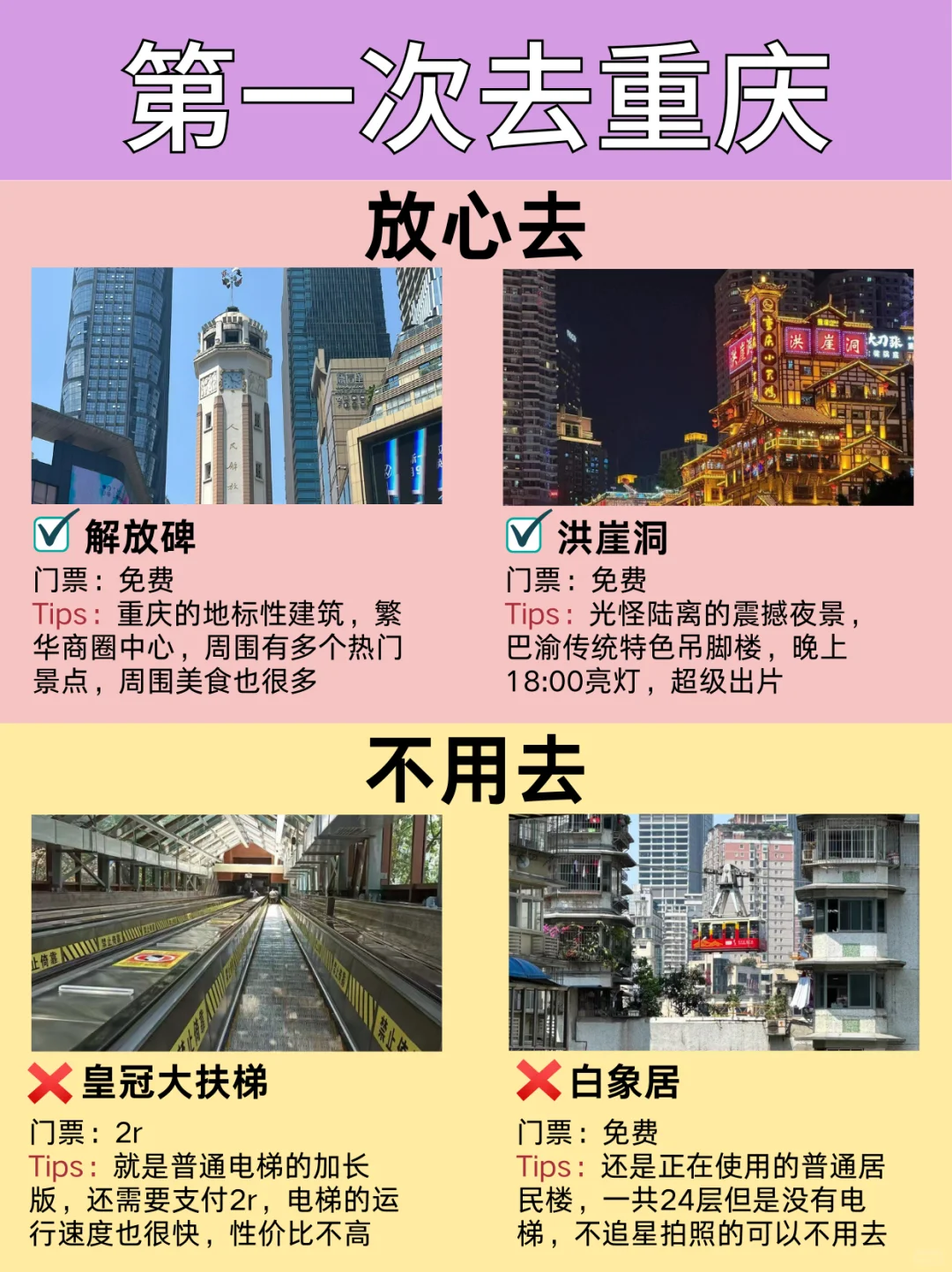 重庆旅游景点｜放心去🆚不要去