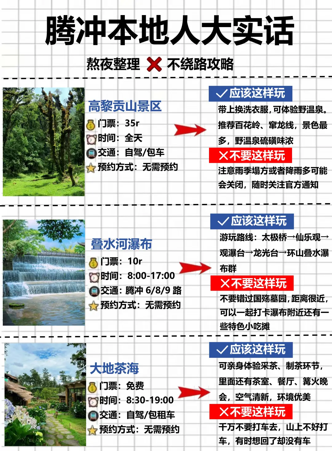 刚从腾冲回来，熬夜整理的超全攻略，速抄❗