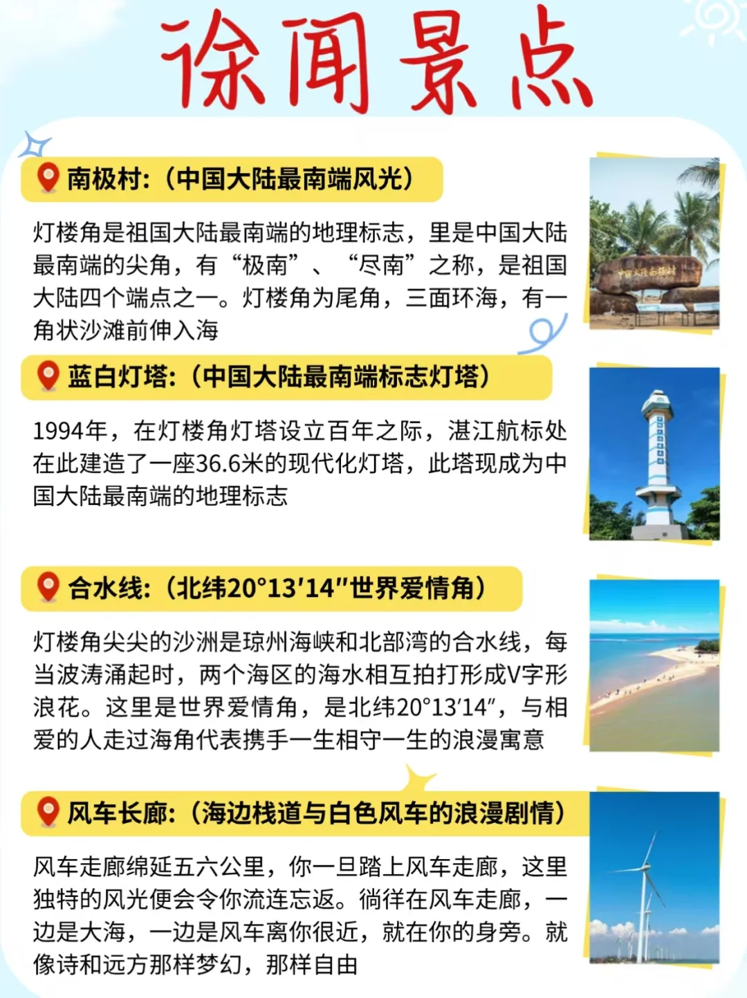 🏝️不能错过的本地人手绘湛江区域景点图