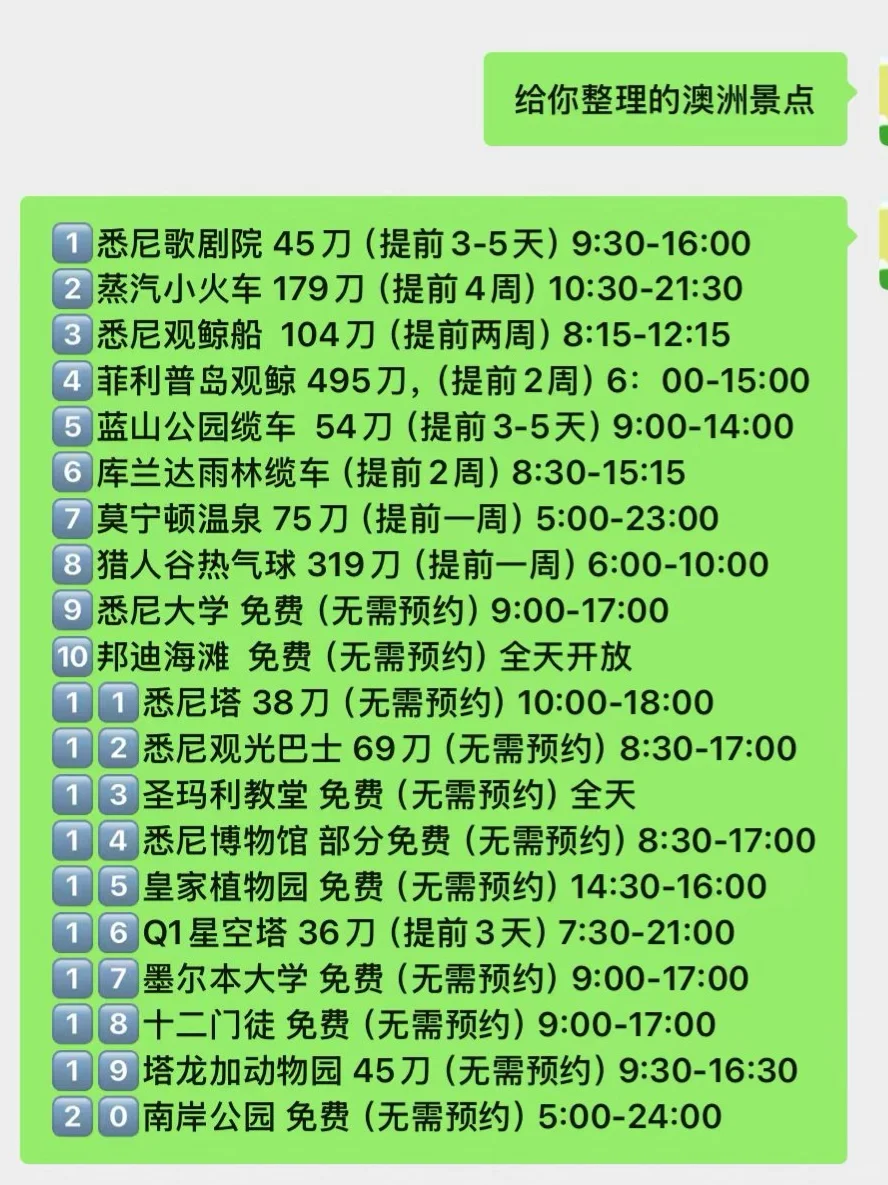 澳大利亚会奖励每一个做了攻略的人🤩