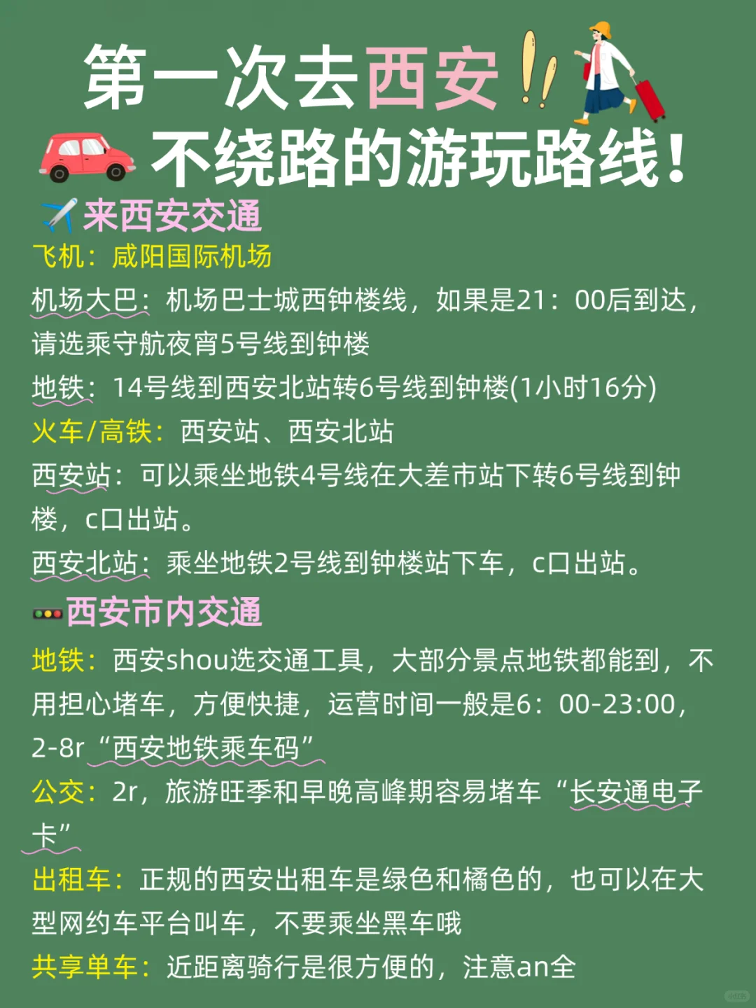 西安懒人版行程规划😊不绕路 码住👍