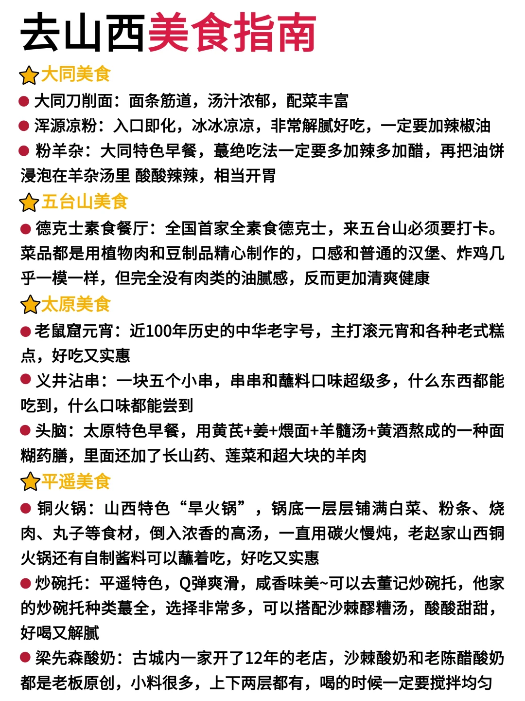 第一次去山西简单明了的详细路线攻略，码！