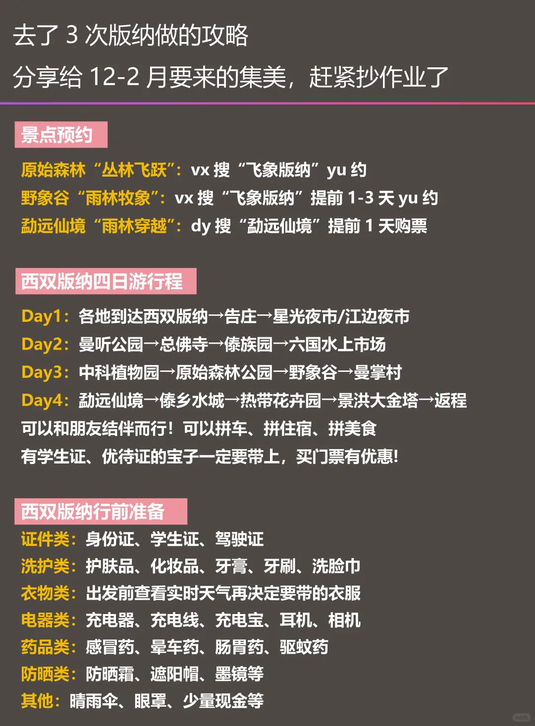 西双版纳已回💔12～1月要去的姐妹听劝❣