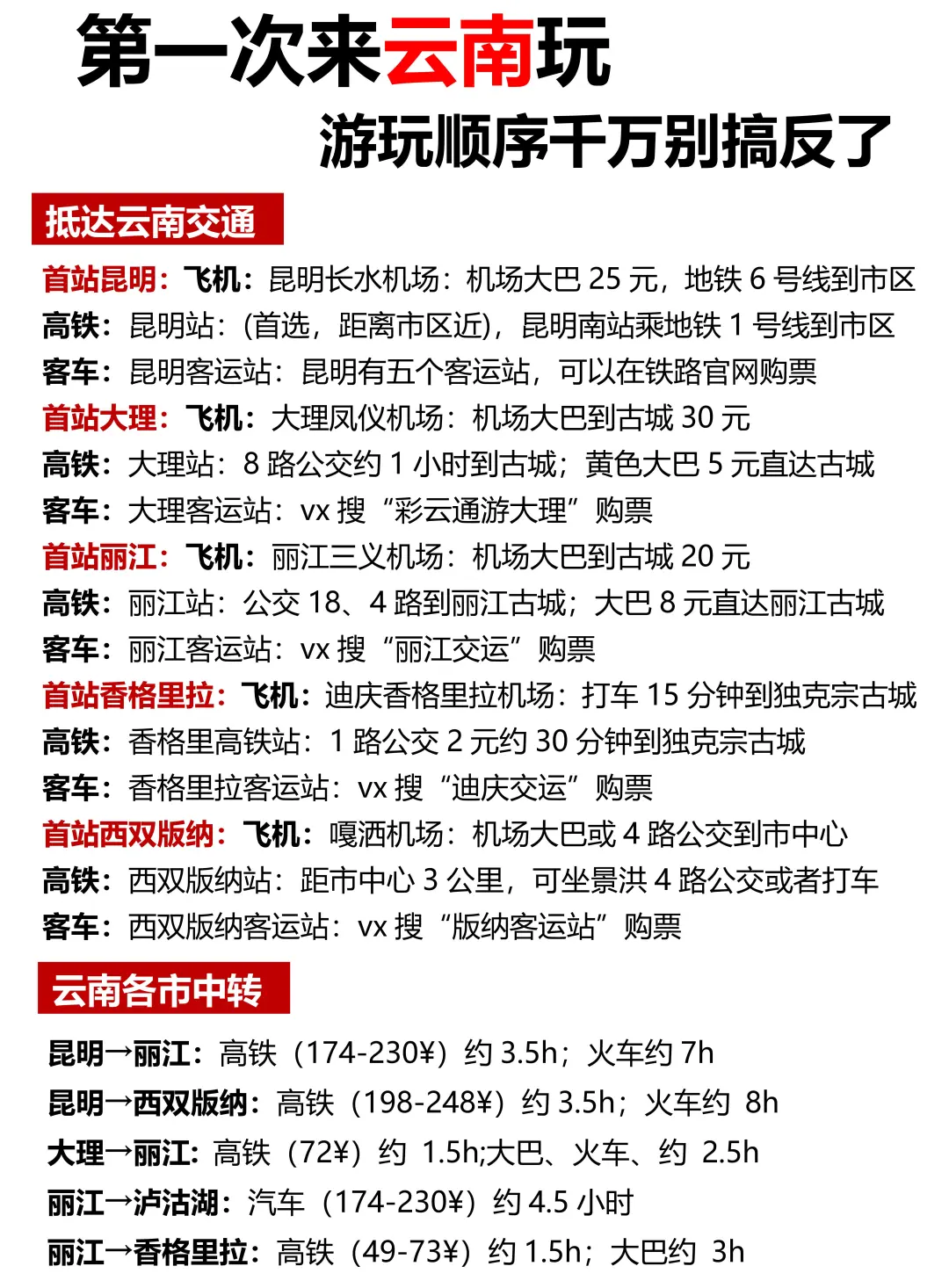 第一次来云南玩，顺序千万别搞反了❗️附攻略