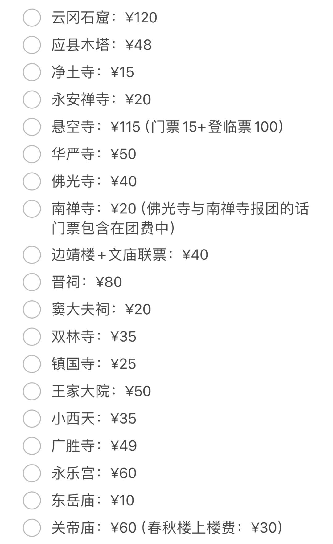 17天山西访古行程总结