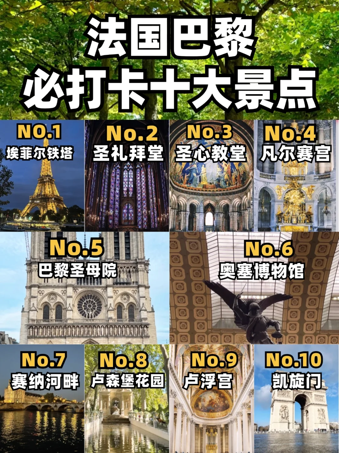 巴黎必去十大景点及旅游攻略 🗼