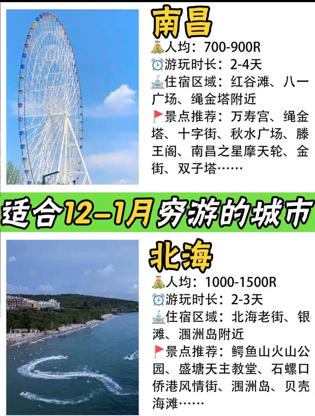 适合12-1月穷游的地方看过来