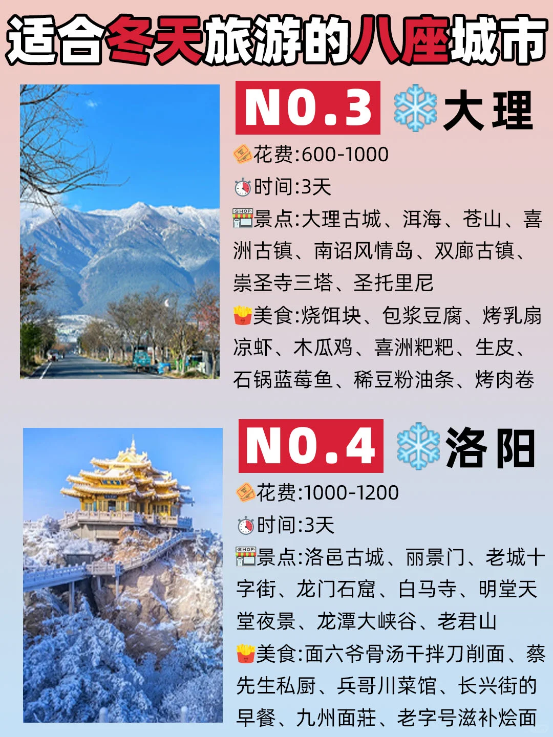 适合冬天去的8⃣大城市，每一个都超美🍀