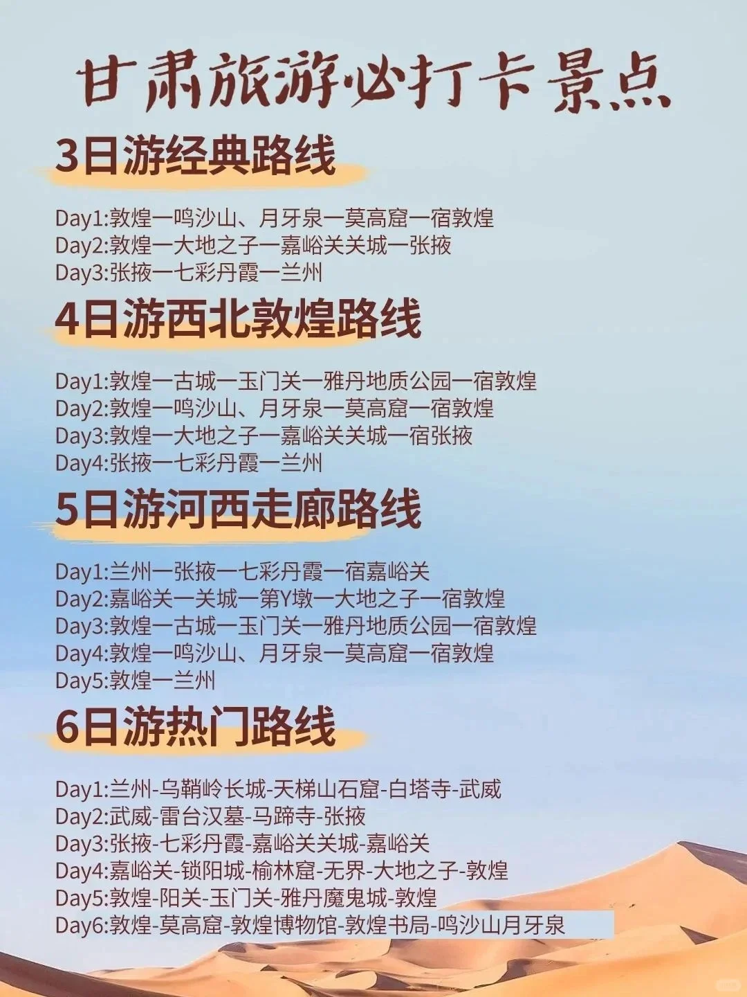 深度揭露甘肃旅游路线