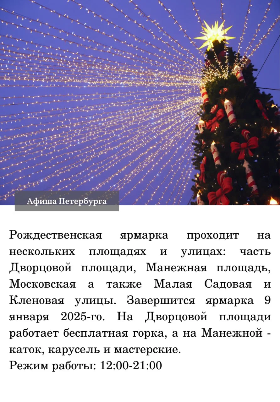 圣彼得堡｜新年活动计划🎄
