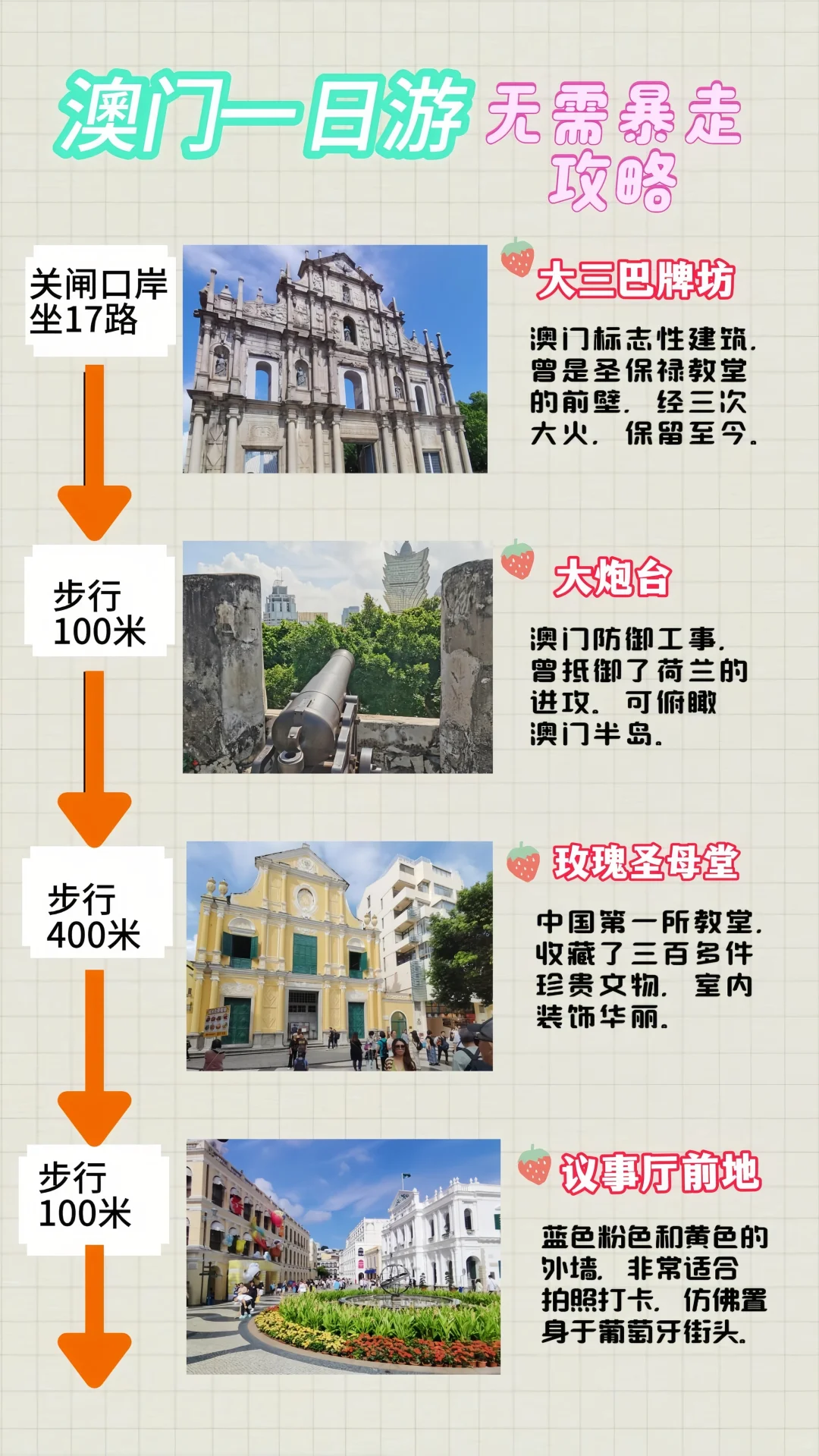 澳门一日游无需暴走攻略！附地图，拍摄机位