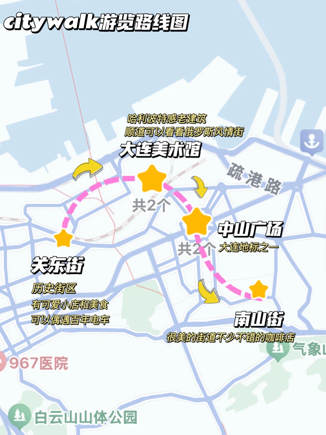 大连citywalk，亲测实用一日精华路线攻略‼️