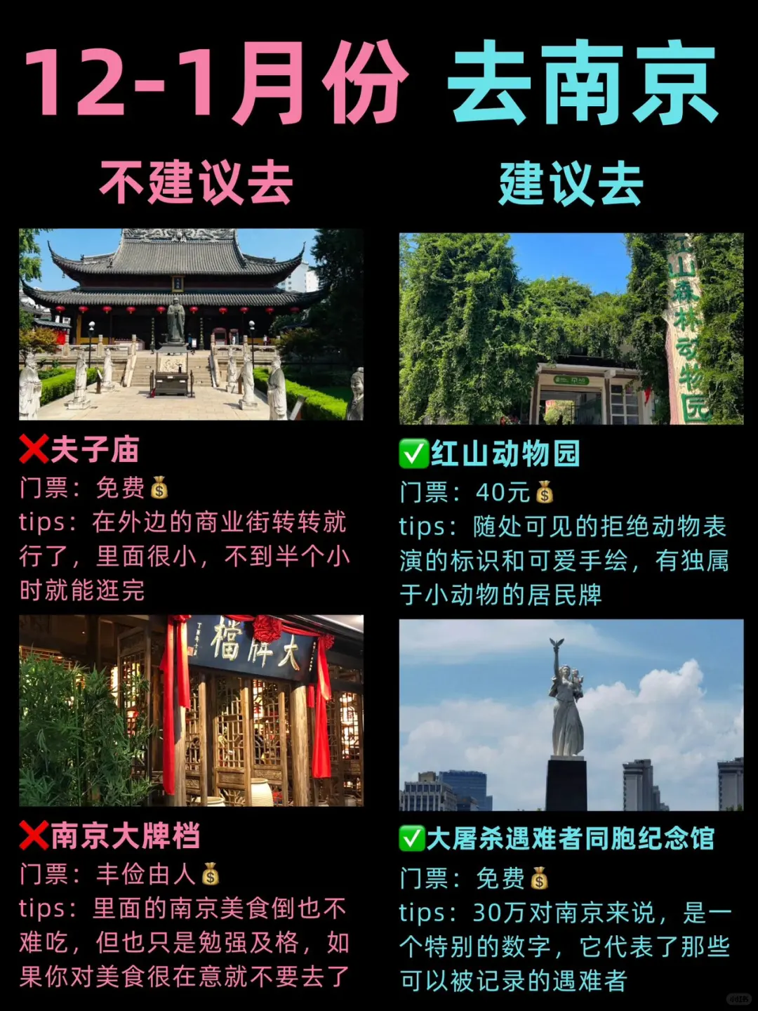 12-1🈷来南京旅游，土著整理景点红黑榜👊