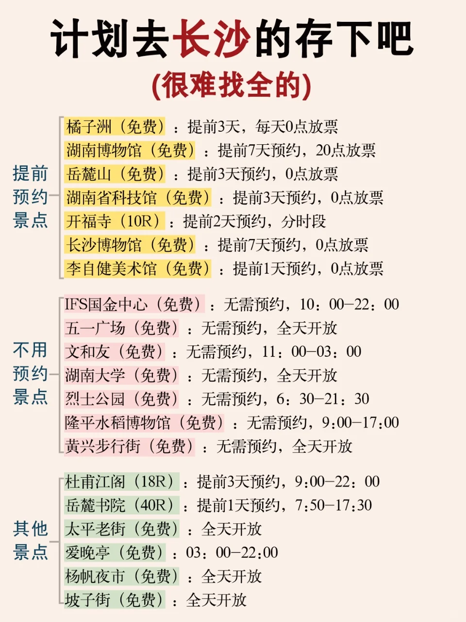 写给1～2月去长沙的姐妹👭 超全避雷攻略