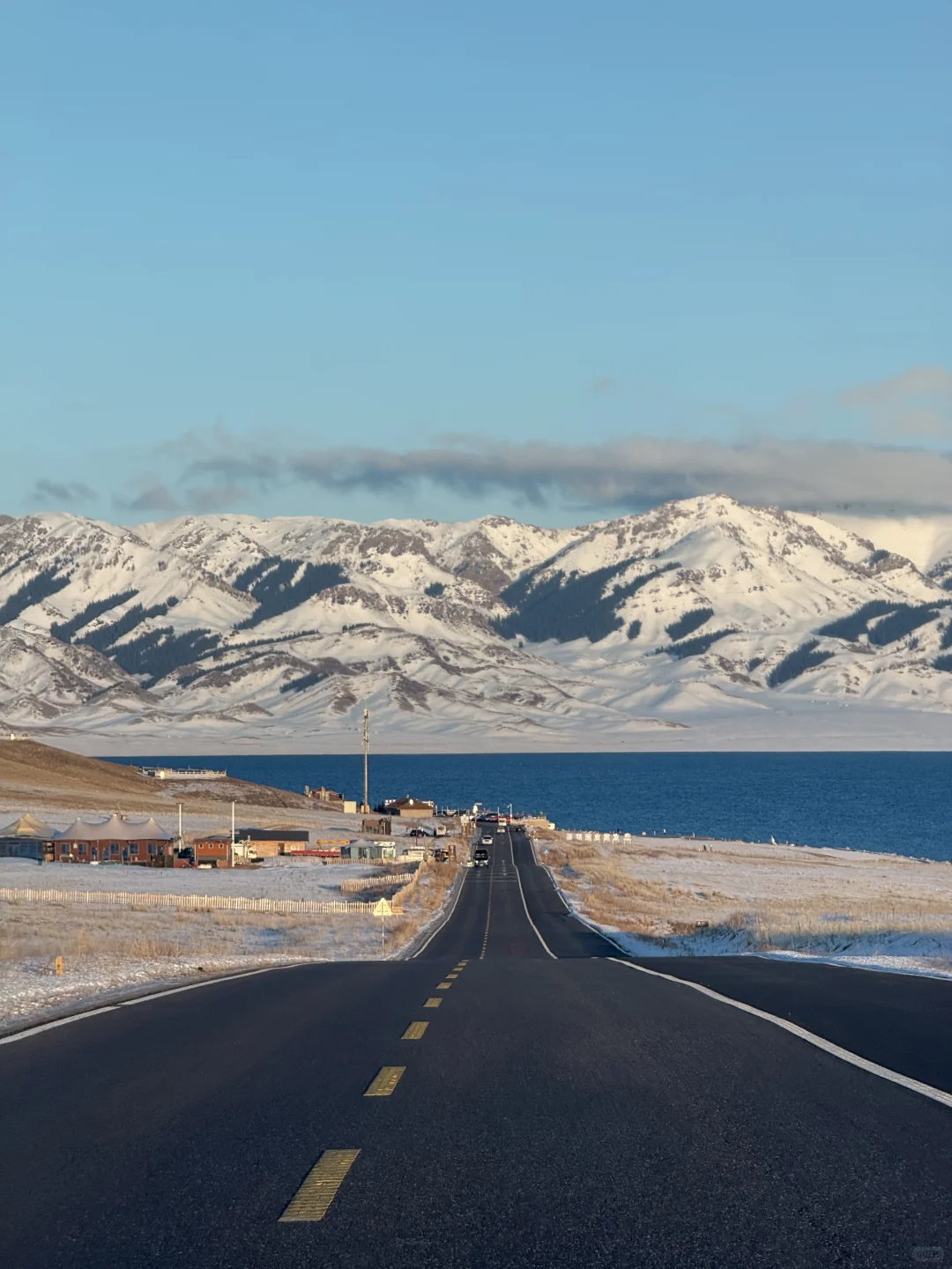 1.2今日赛里木湖实况，终于看到了雪地天鹅