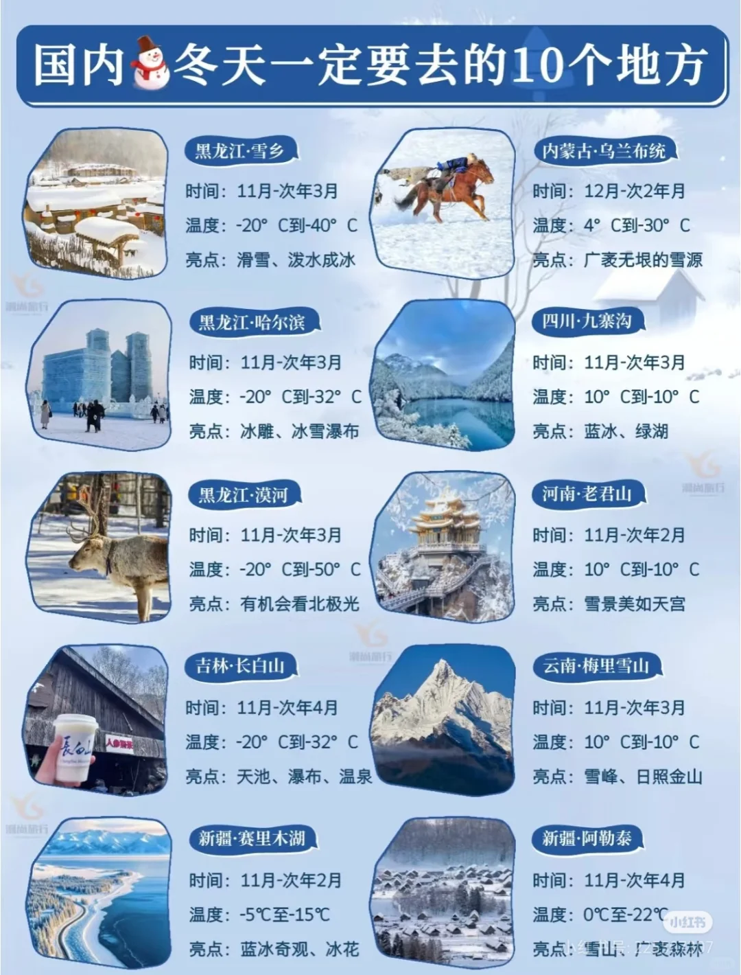 十大国内最适合冬天旅游景点