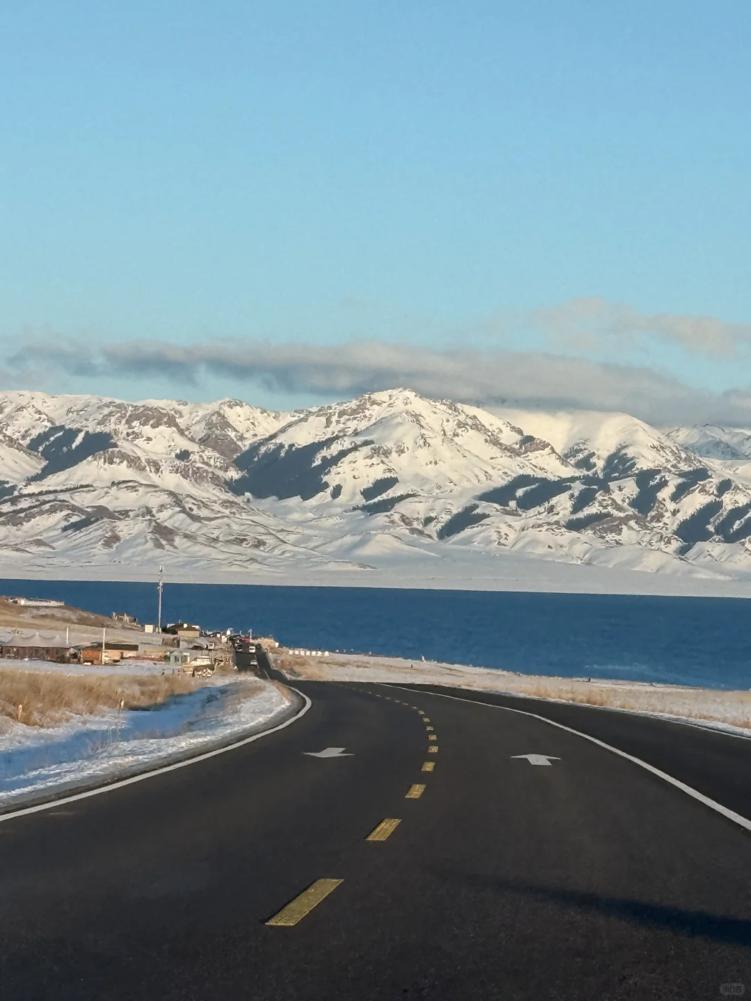1.2今日赛里木湖实况，终于看到了雪地天鹅