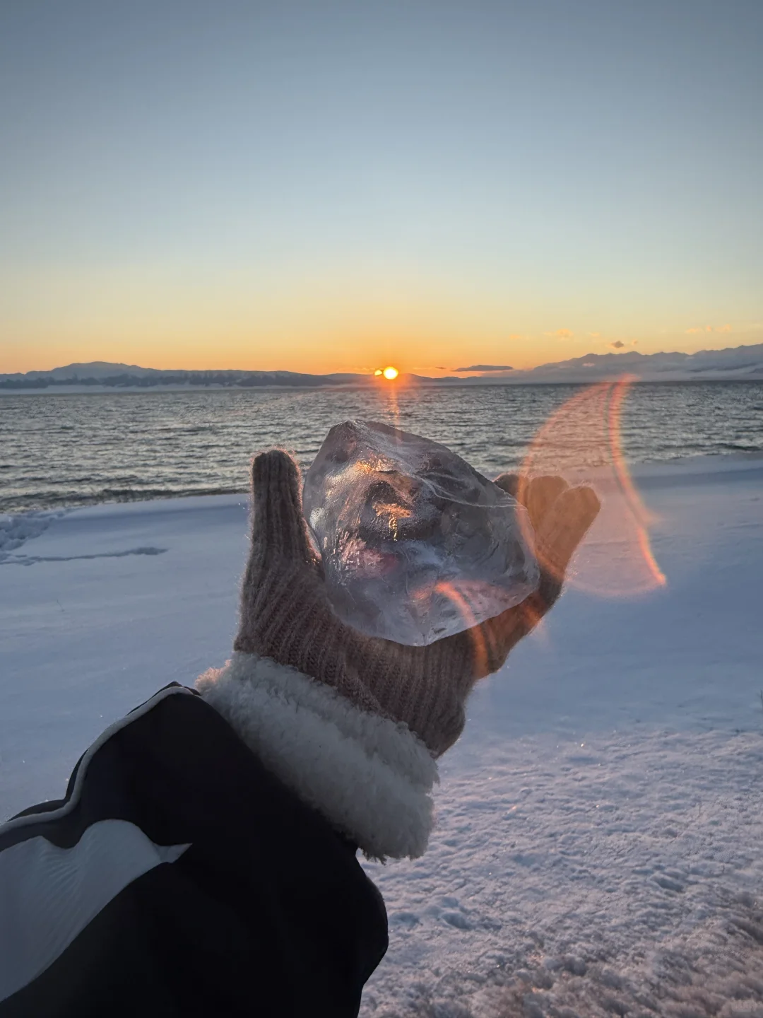 1.2今日赛里木湖实况，终于看到了雪地天鹅