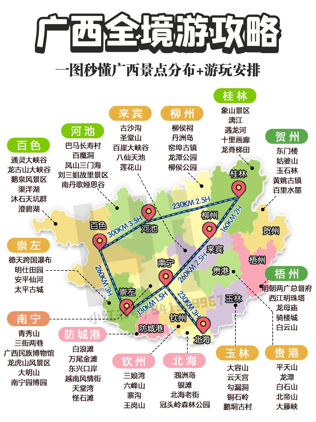 广西景点分布图｜把广西旅游讲明白的攻略