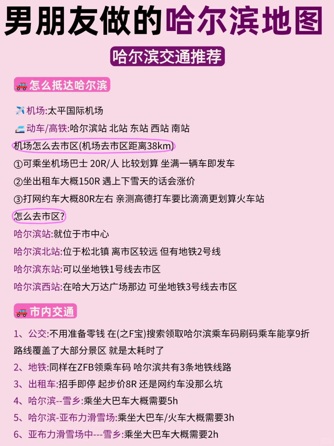 男朋友做的哈尔滨旅游攻略😃超给力❄️