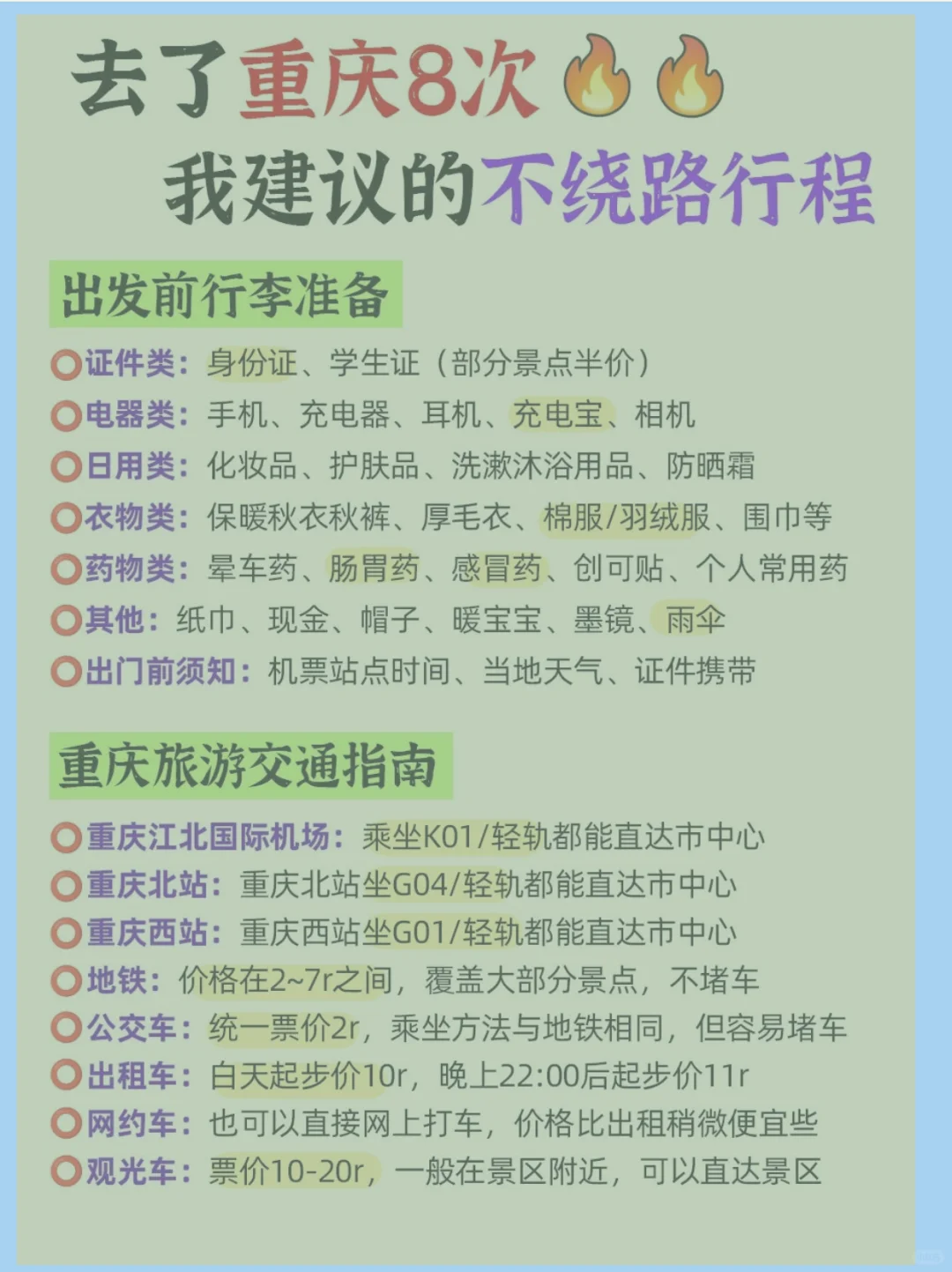 来重庆旅游了，看看我的攻略吧