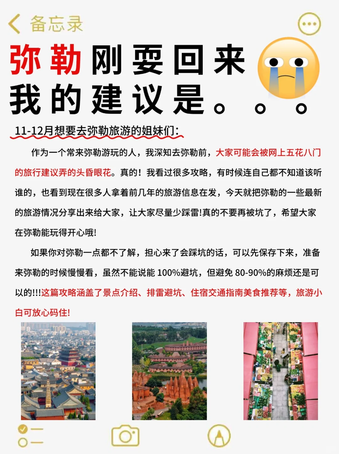 人生建议😭11-12月去弥勒｜不做攻略劝你别来