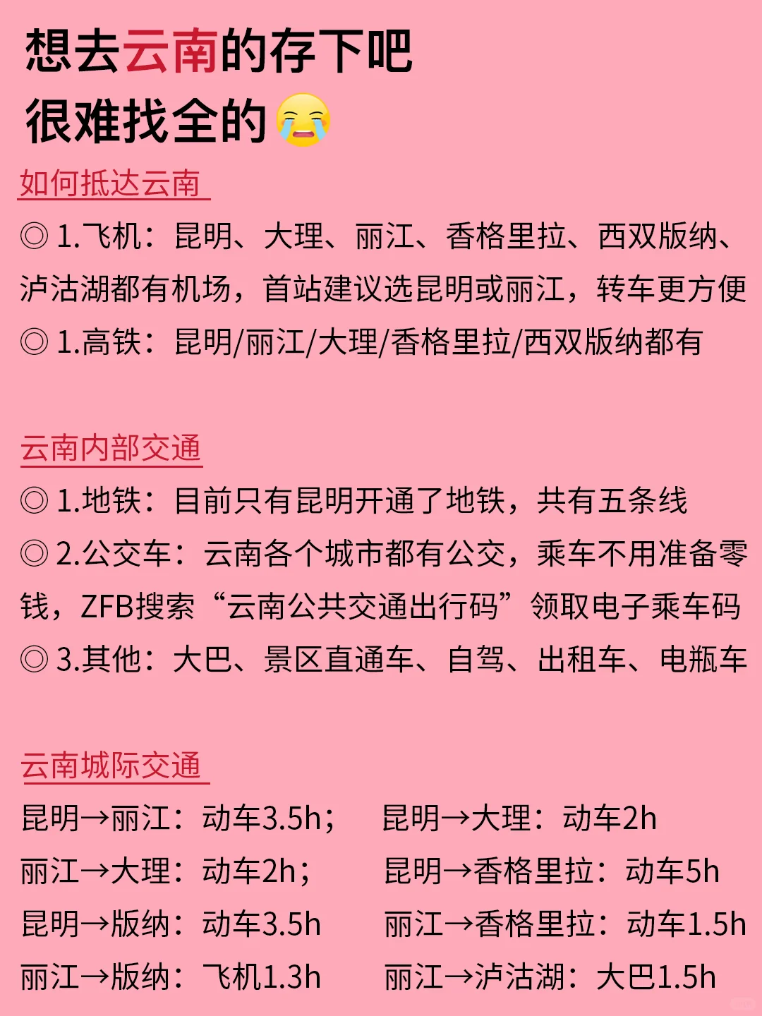 云南12-2月景点红黑榜📍建议去🆚不建议去