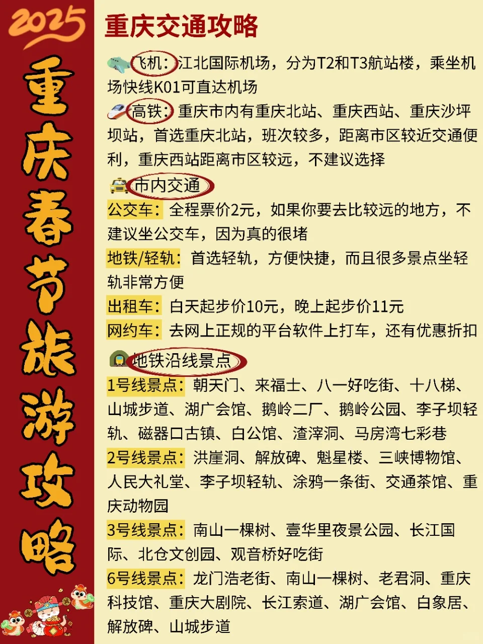 重庆春节旅游攻略|三天两晚不绕路玩法