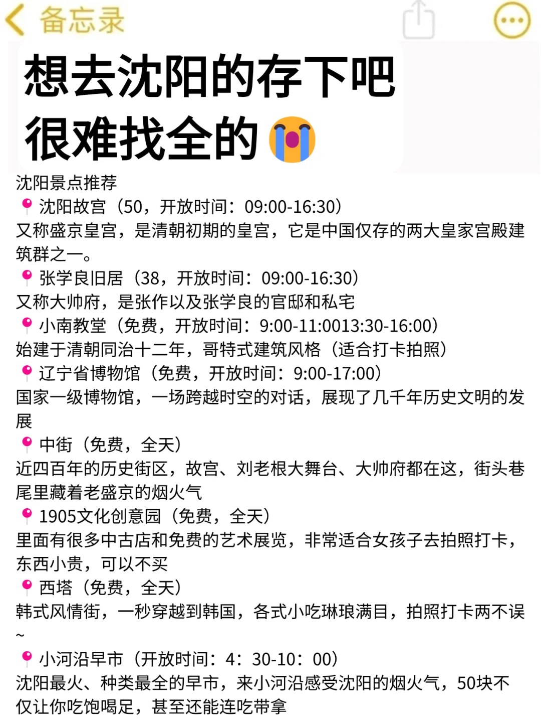 刚和闺蜜从沈阳回来🥶我的建议是……