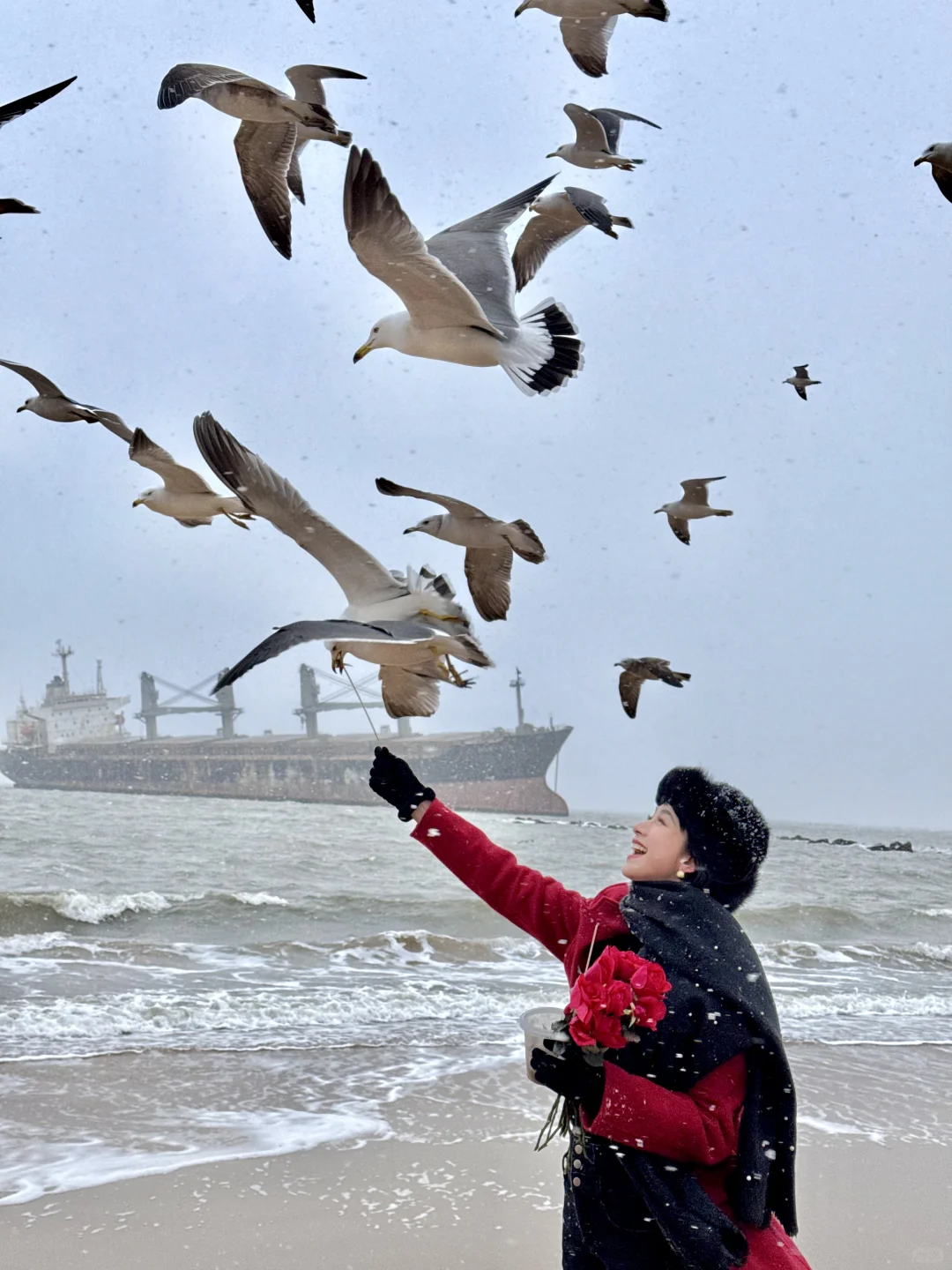 1.8威海实拍live❄️期待的大雪如约而至❤️