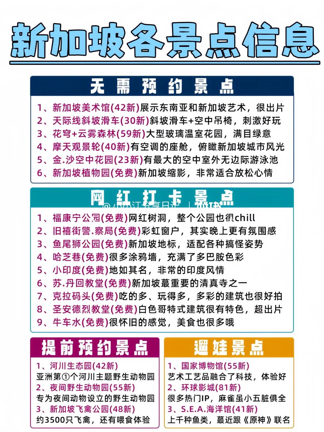熬夜整理😭希望去新加坡的姐妹都能提前刷到