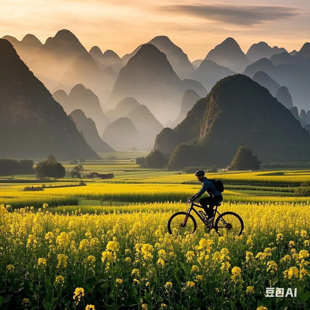 春节万峰林油菜花海