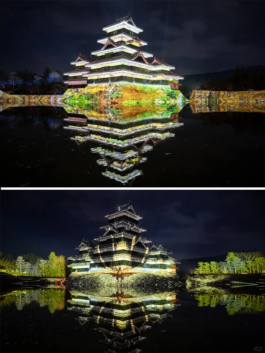 🏯光影绘就千年城：松本城冬日绝美投影秀