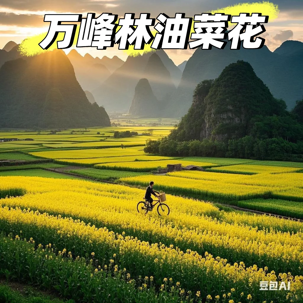 春节万峰林油菜花海