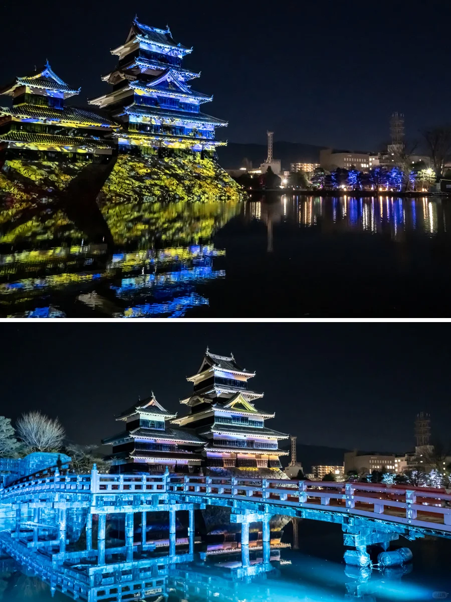 🏯光影绘就千年城：松本城冬日绝美投影秀