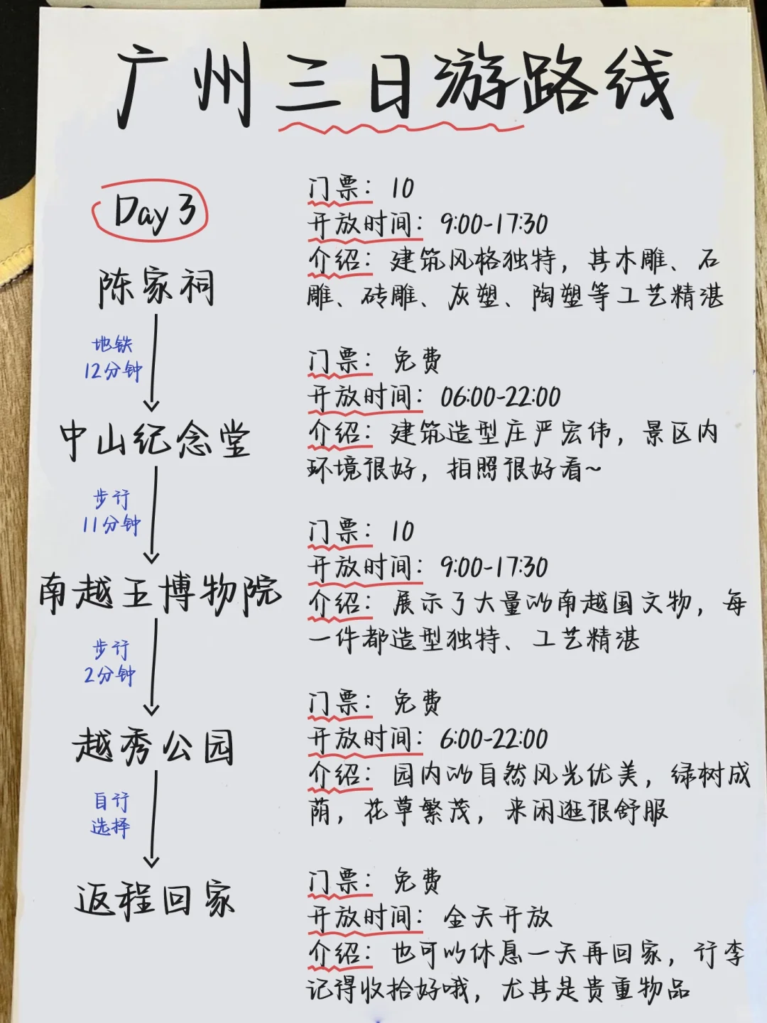 土著熬夜手写😭😭广州三日游攻略