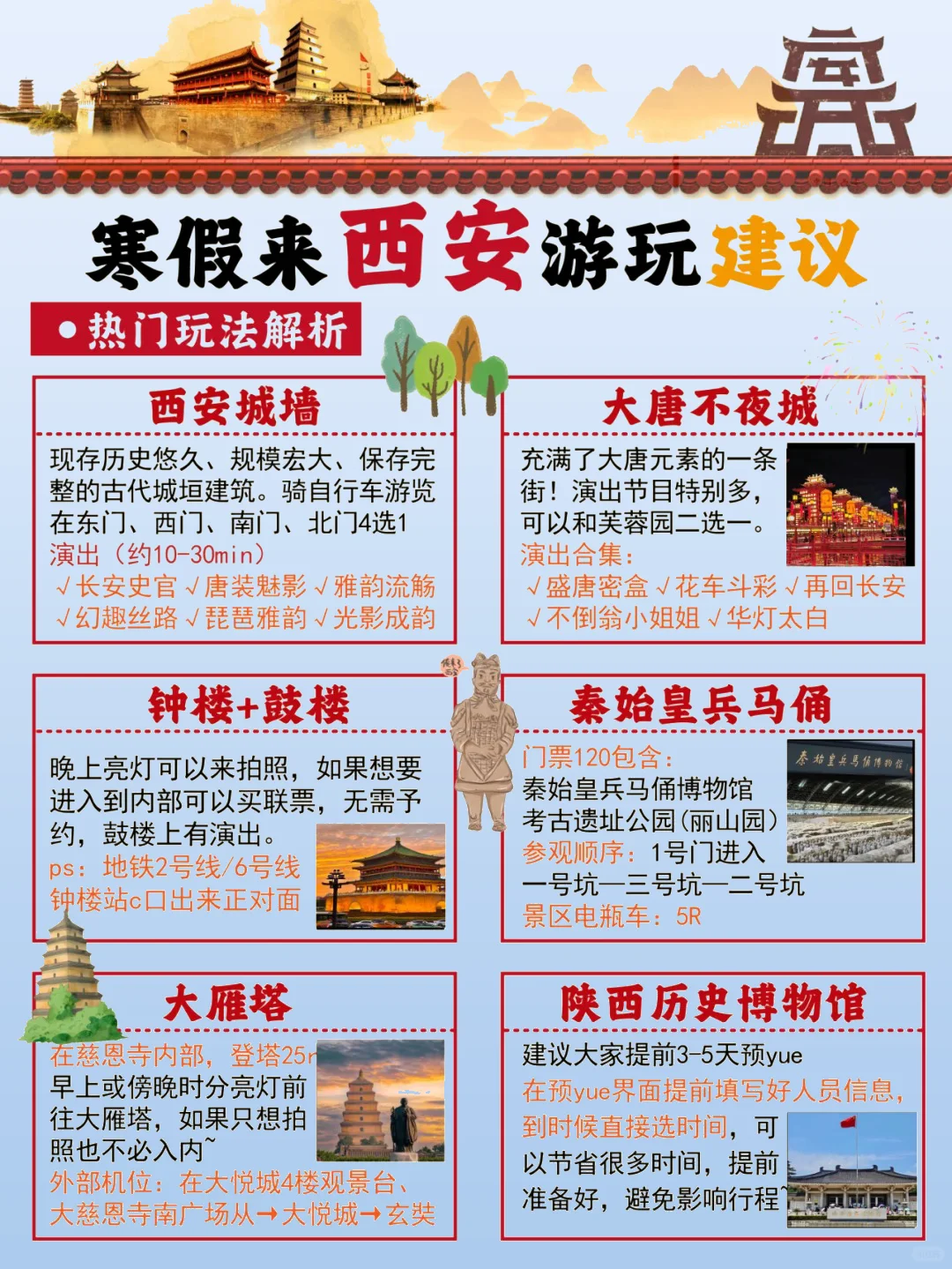 寒假来西安旅游▶️三日游详细攻略✅